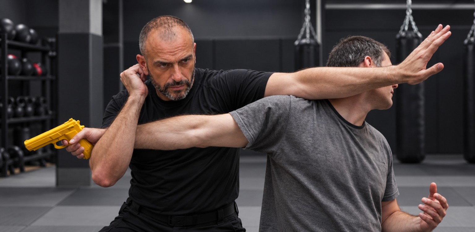 Difesa da minaccia con arma da addestramento